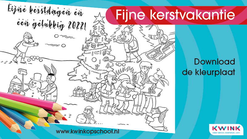 Kerstkleurplaat Kwink