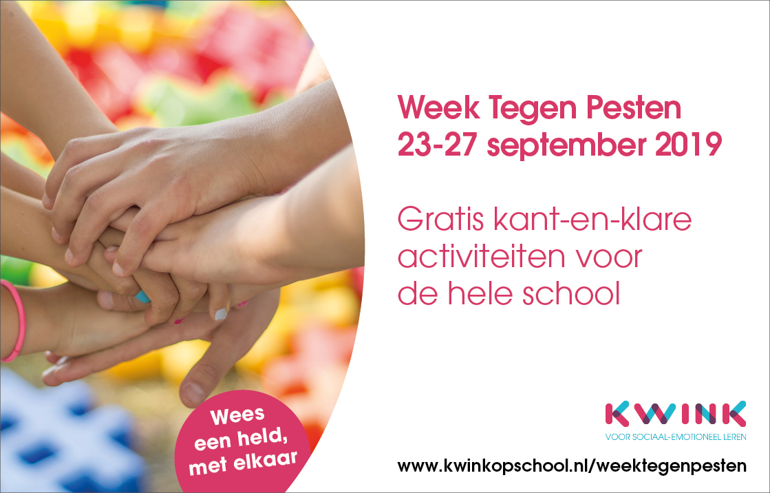 Week Tegen Pesten, gratis materiaal voor de hele school van Kwink